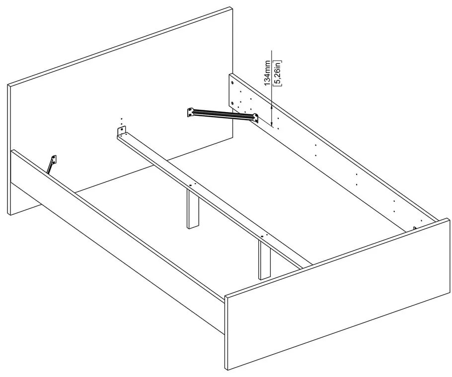 Łóżko dwuosobowe w dekorze dębu bez stelaża 140x200 cm w naturalnym kolorze Naia – Tvilum