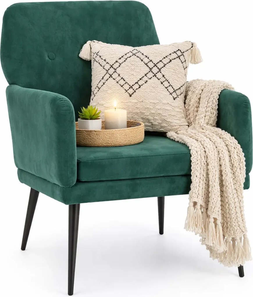 Zielony Fotel Tapicerowany Wypoczynkowy Do Salonu N6-D36