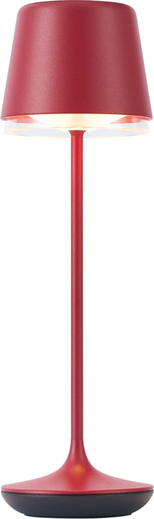 Lampa stołowa czerwona z LED IP65, ładowalna ze stacją ładującą - Treble