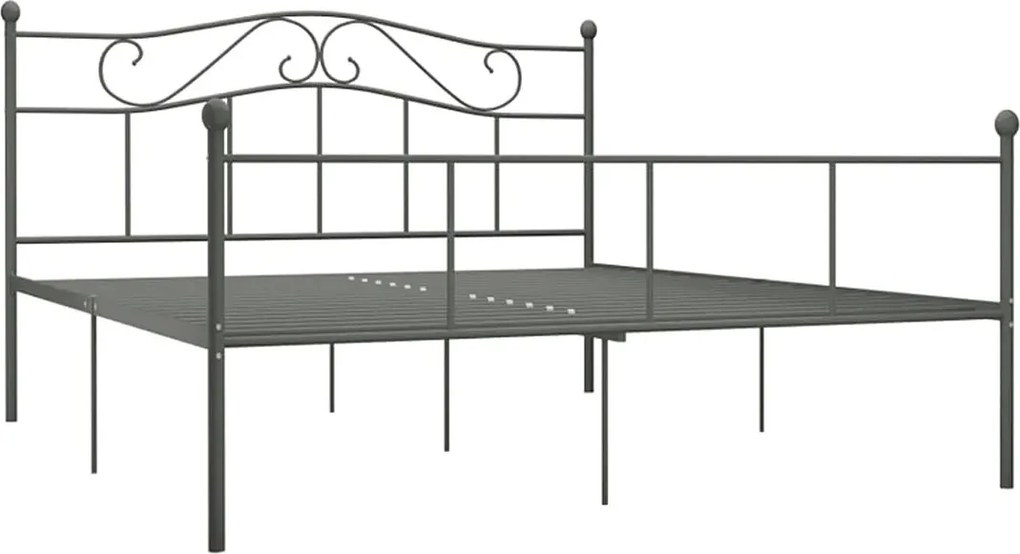 Szare metalowe łóżko w stylu loftowym 180x200 cm C4-H28