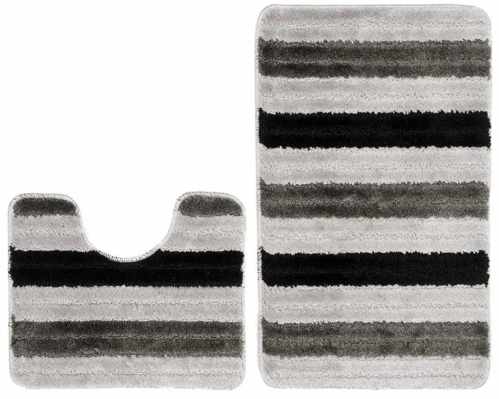 Szary komplet dywaników łazienkowych K7-A26