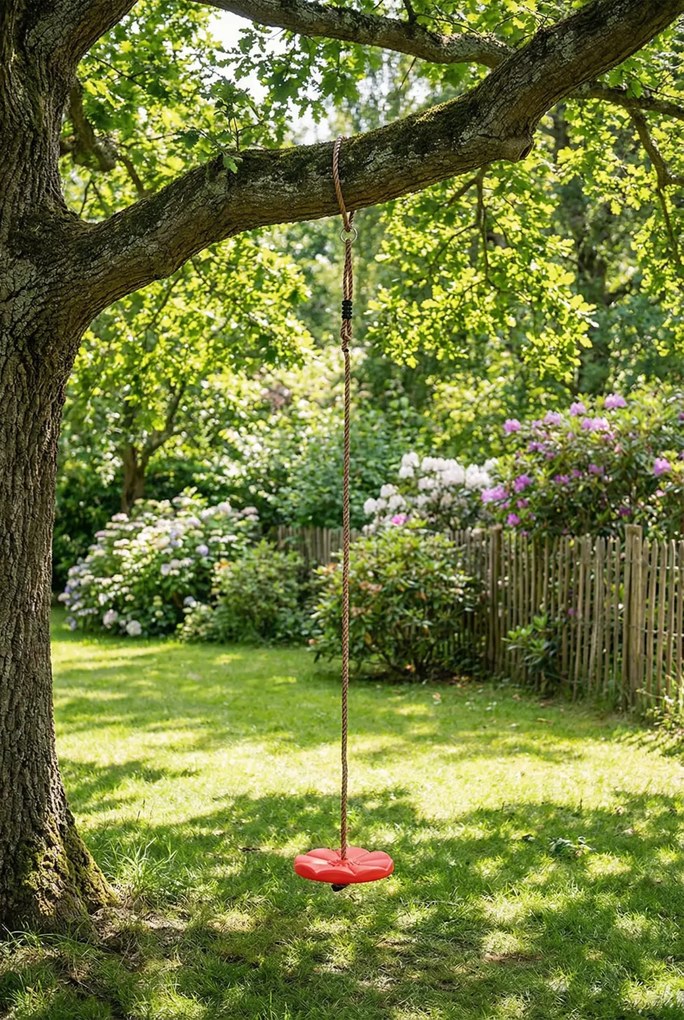 Czerwona huśtawka wisząca typu dysk dla dzieci P2-H71