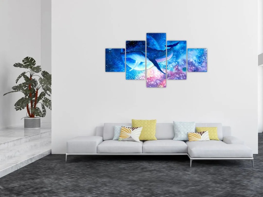 Obraz - Kosmiczny wieloryb (125x70 cm)