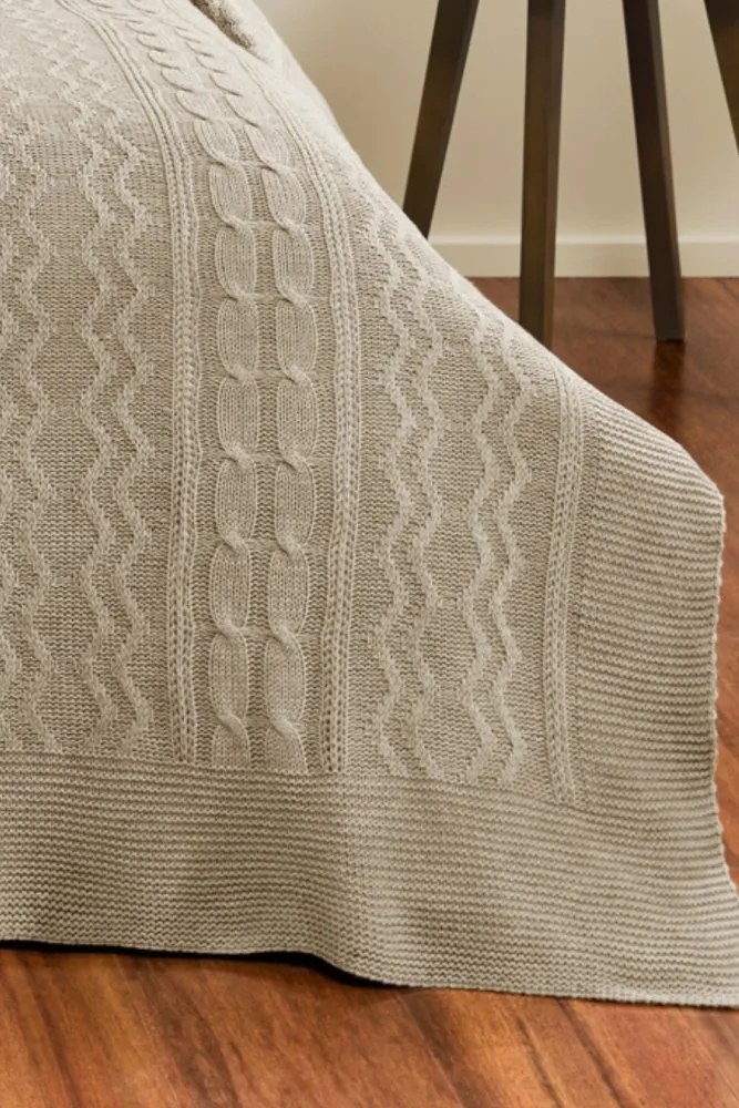 Wełniana narzuta na łóżko SPARSE w opakowaniu prezentowym Brązowy