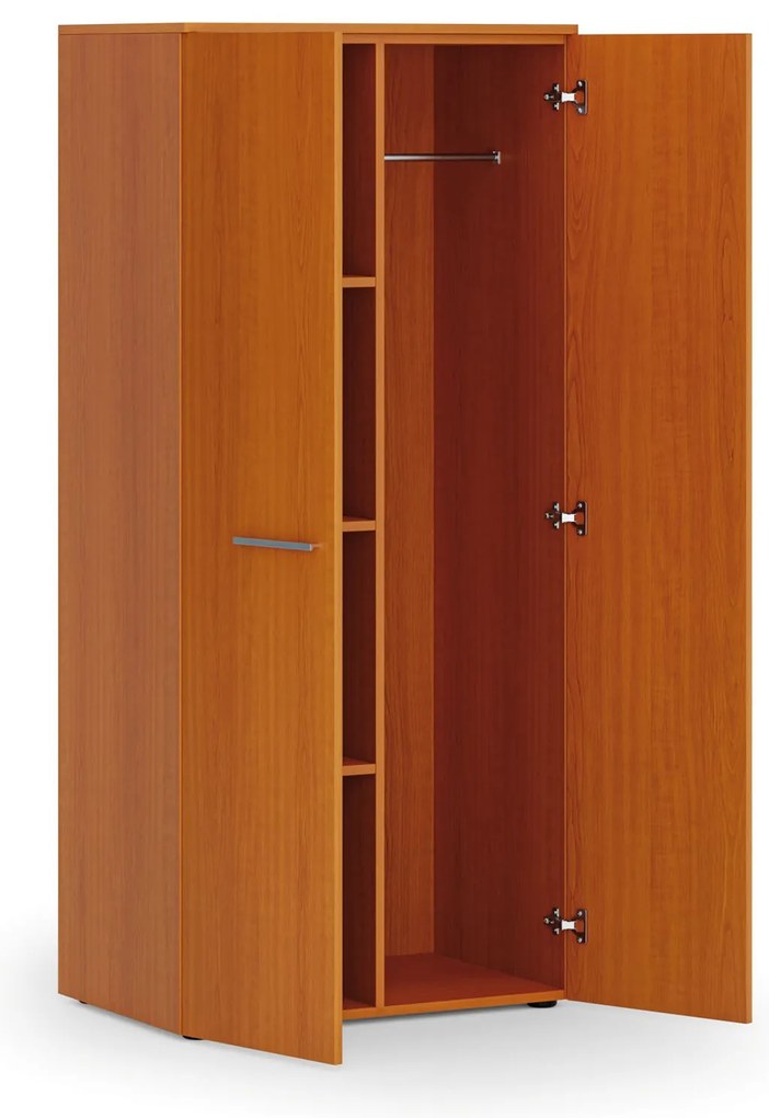 Szafa ubraniowa biurowa PRIMO WOOD, 3 półki, drążek do szafy, 800 x 500 x 1781 mm, czereśnia