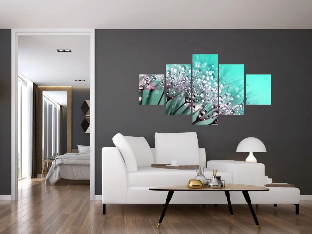 Obraz - zroszona roślina (125x70 cm)