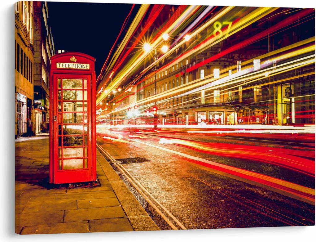 Obraz czerwonej budki telefonicznej w Londynie (70x50 cm)