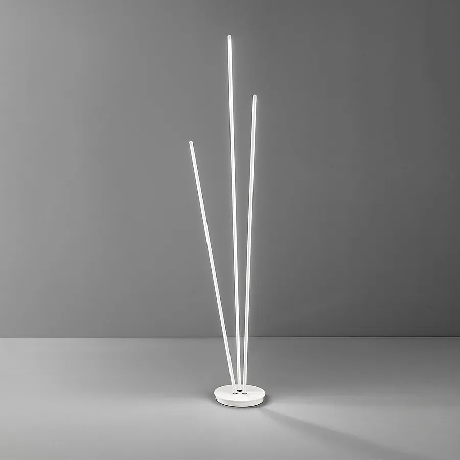 Designerska lampa podłogowa TWINS LED marki Perenz z białego metalu