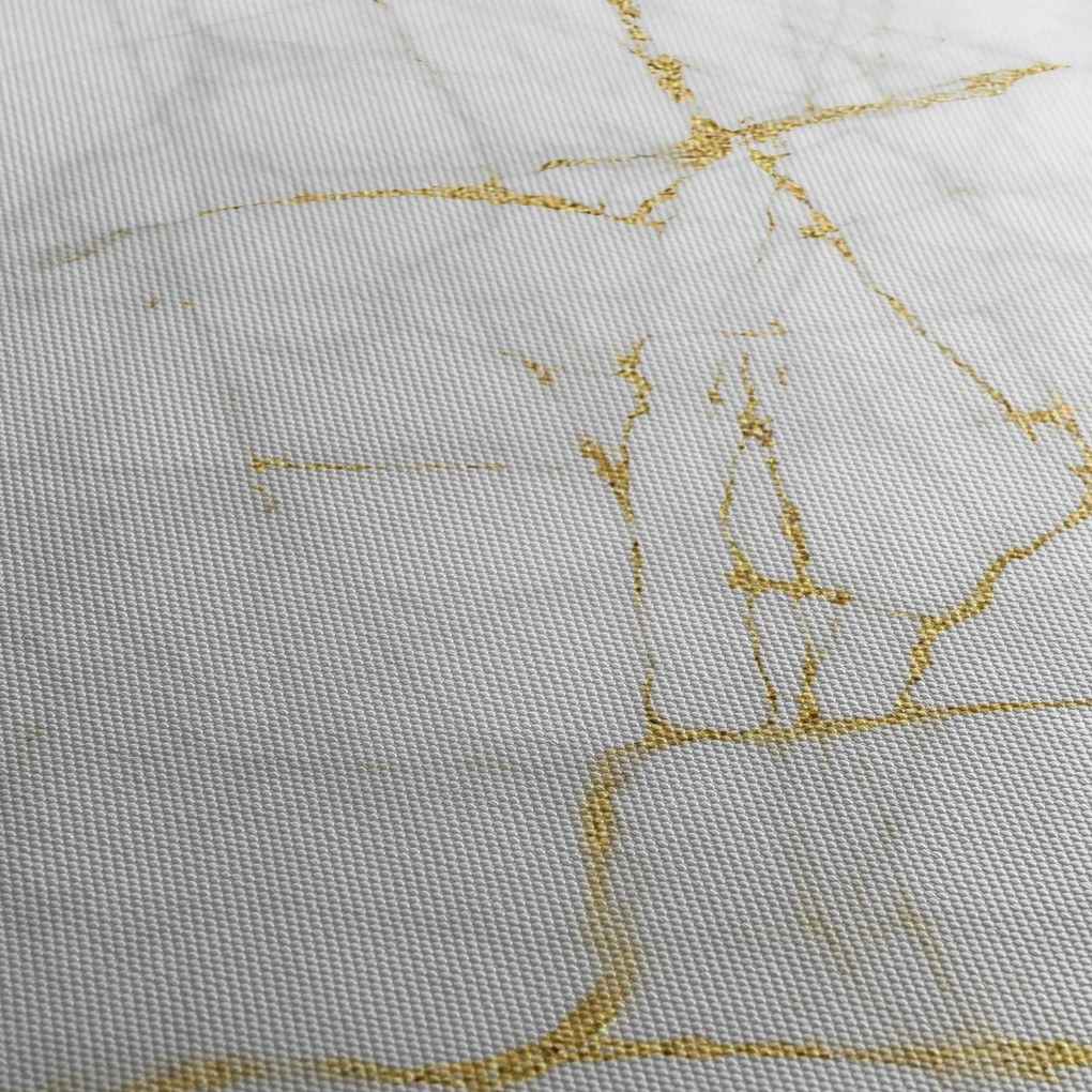 Obraz - Biało - złoty marmur (125x70 cm)