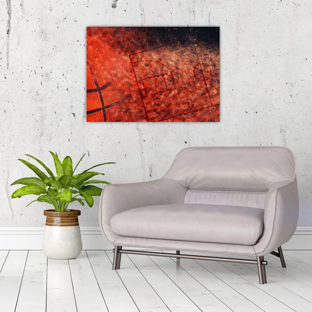 Obraz na szkle - Piłka do koszykówki (70x50 cm)