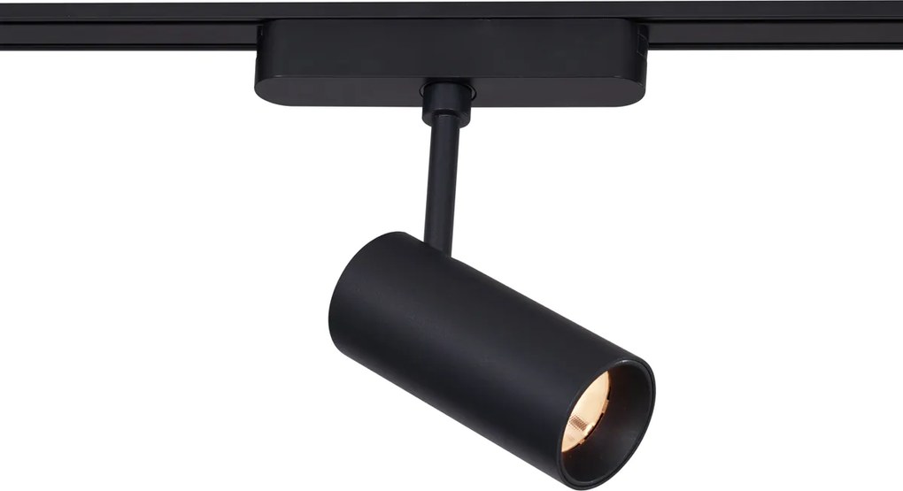 System oświetlenia szynowego z 6 reflektorami i 2 lampami sufitowymi, czarny, 1-fazowy - Magnetic Gert Puntua