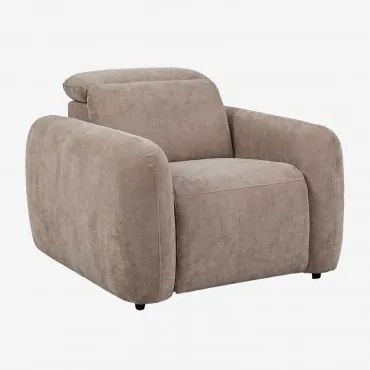 Zestaw 2 Elektrycznych Foteli Rozkładanych Tapicerowanych Peggy Brązowa Szenila Pszeniczna - Sklum