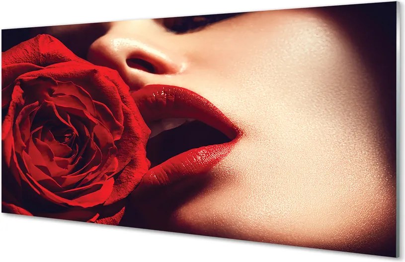 Panel nad Blat Kuchenny Kobieta z Różą w Ustach