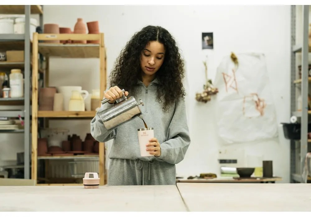 Jasnoróżowy kubek termiczny ze stali nierdzewnej 350 ml Café-To-Go Rose Quartz – Stanley