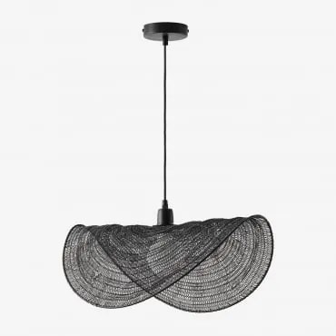 Lampa Sufitowa Wisząca Z Żelaza Garaine Czarna - Sklum