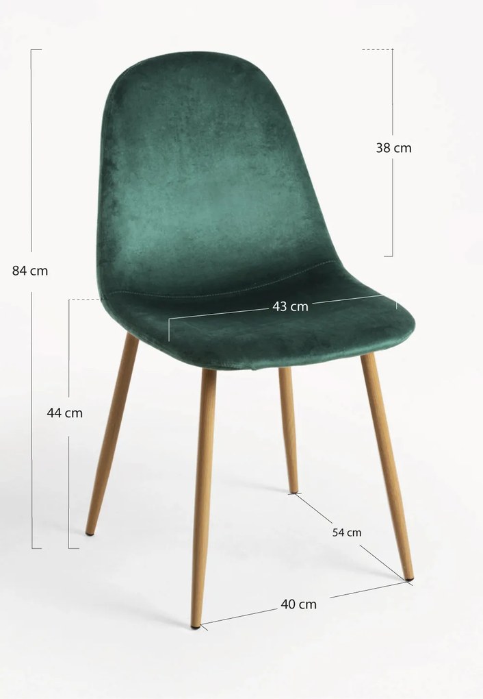 Zestaw 4 Krzese Teok Aksamitne