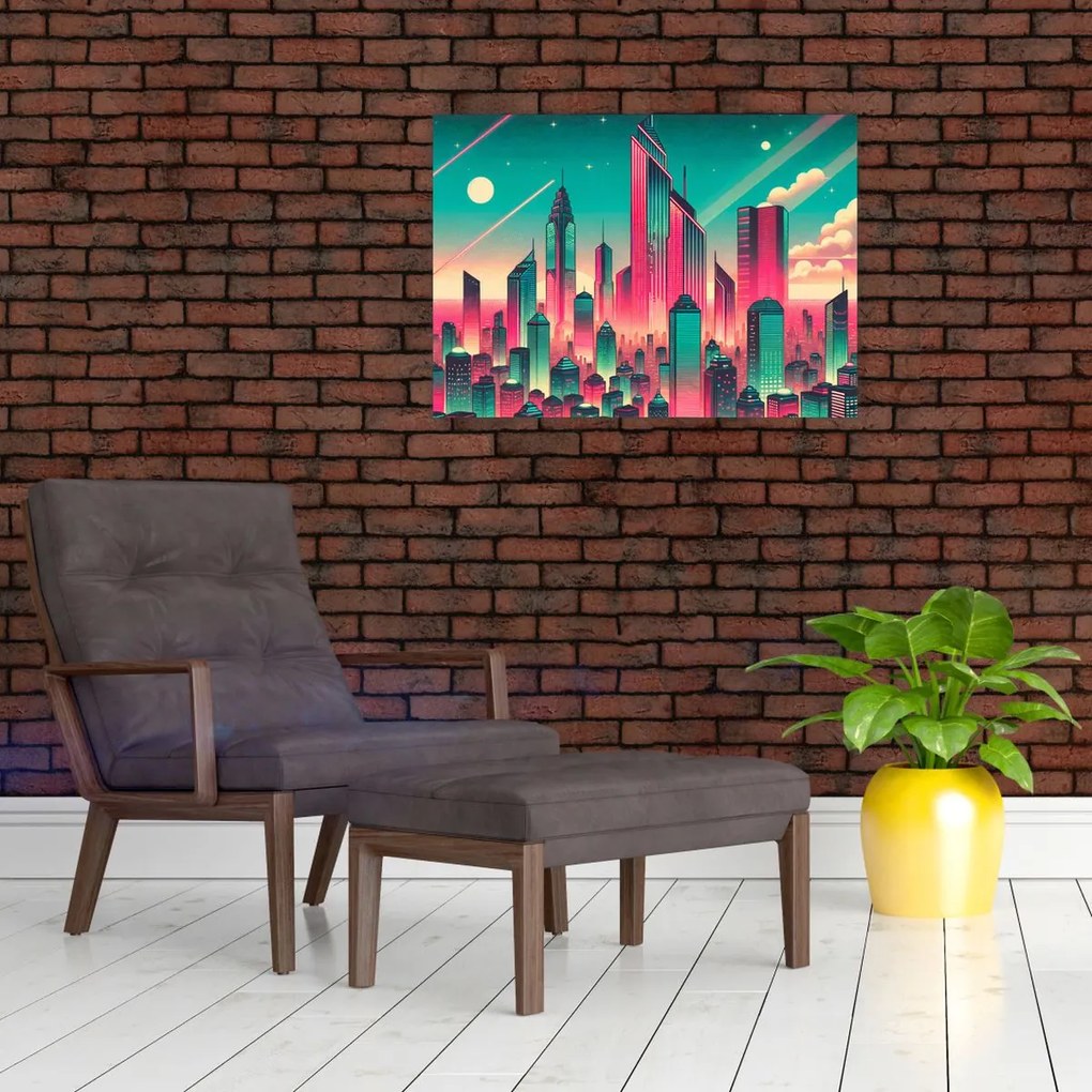 Obraz na szkle – Metropolia w stylu pop-art (70x50 cm)