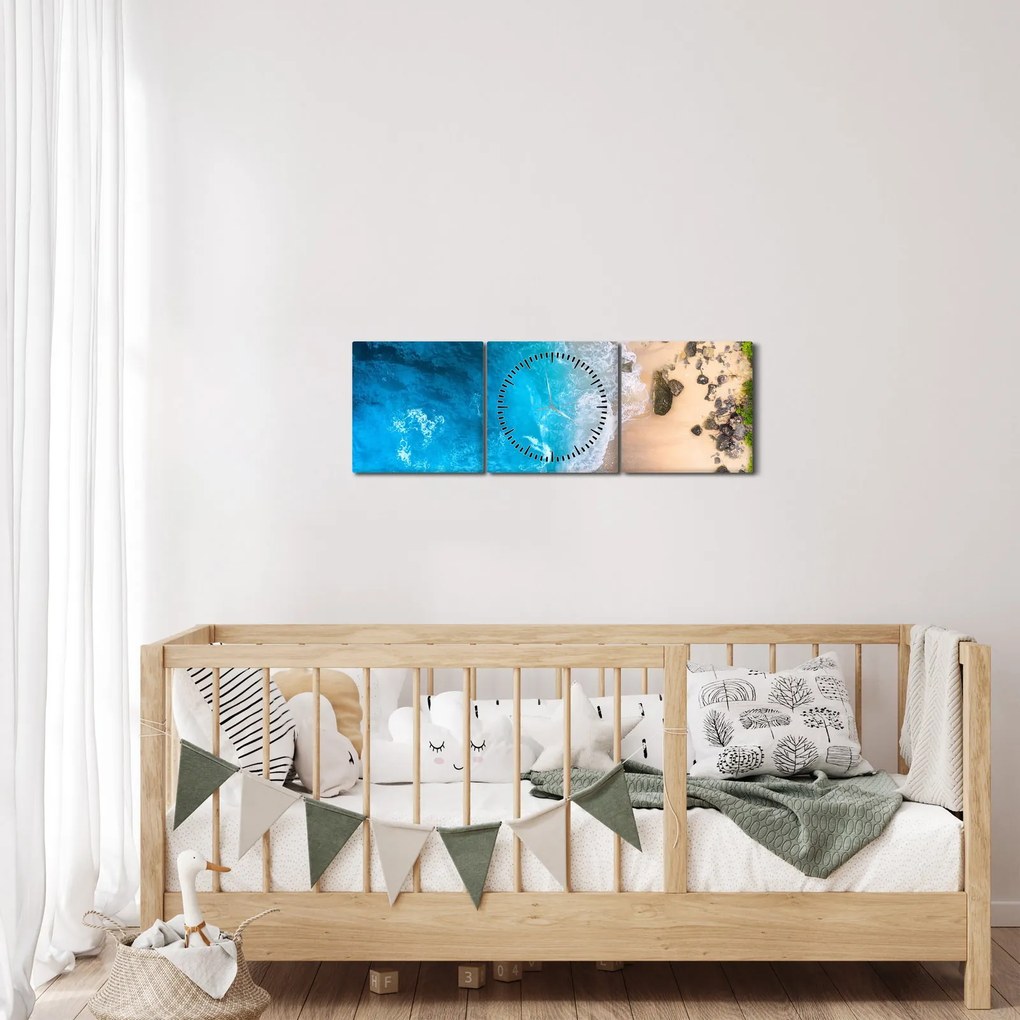 Obraz - Plaża w Indonezji (z zegarem) (90x30 cm)