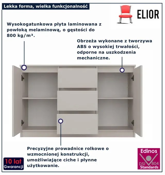 Kaszmirowa stylowa komoda z szufladami H8-A24