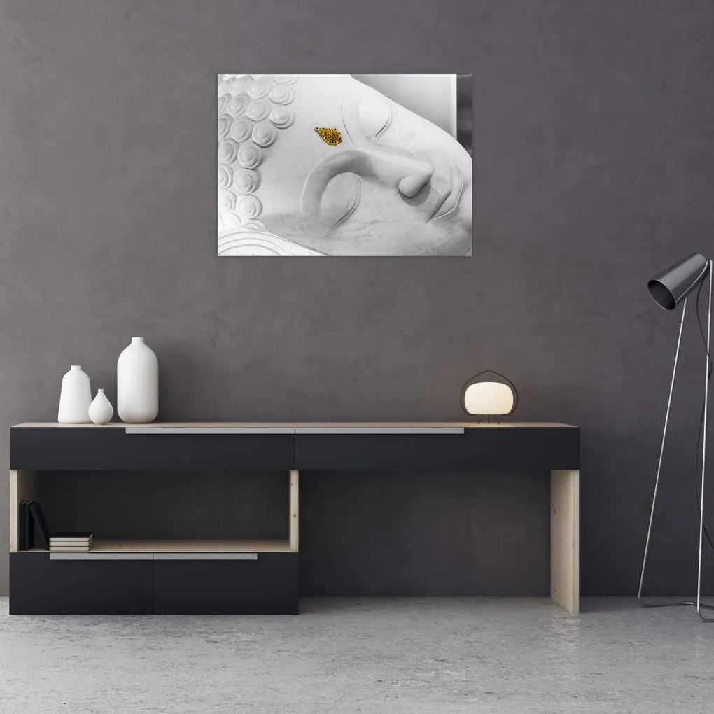 Obraz - Biały Budda (70x50 cm)
