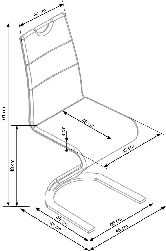 Stylowe tapicerowane krzesło metalowe Orgo - 2 kolory