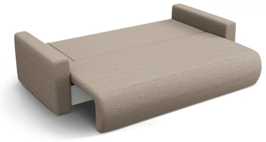 Jasnobrązowa rozkładana sofa ze schowkiem 238 cm Belfast – Cosmopolitan Design