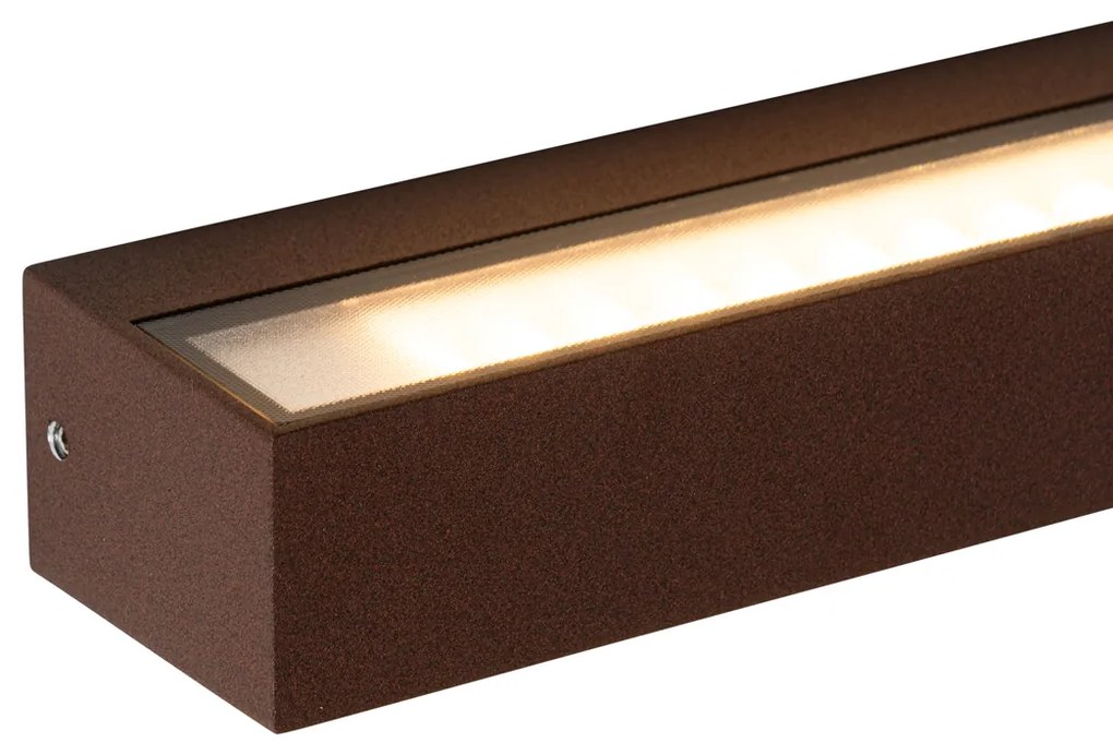 Zewnetrzna Industrialna lampa ścienna rdzawo-brązowa z LED IP65 - Steph Nowoczesny Oswietlenie zewnetrzne