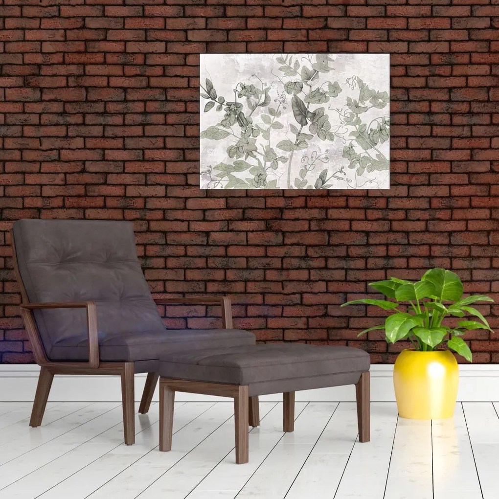 Obraz na szkle - Rośliny w gipsie (70x50 cm)