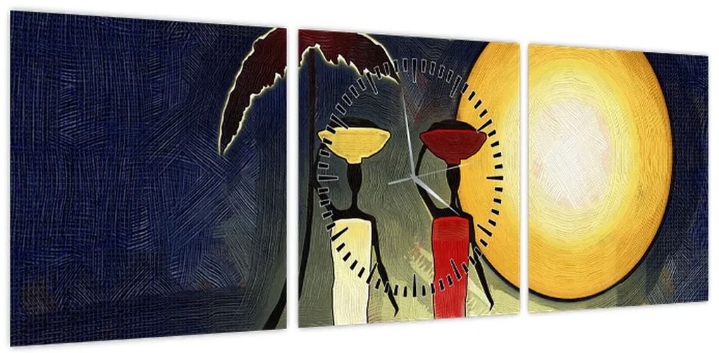 Obraz starożytnego obrazu (z zegarem) (90x30 cm)