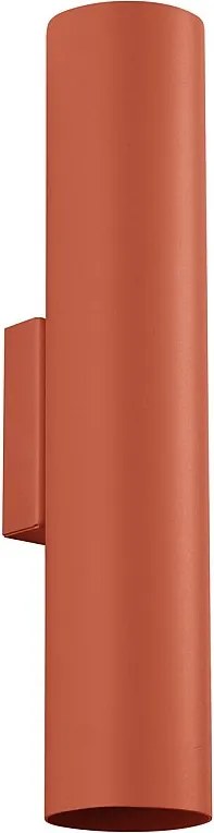 Lampa Ścienna Loft Lagos, Stal - 2 Źródło - L.6 X H.30 Cm - Ochra Czerwona