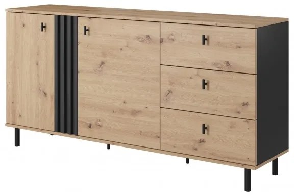 Komplet mebli do salonu z witryną Madi design artisan + antracyt