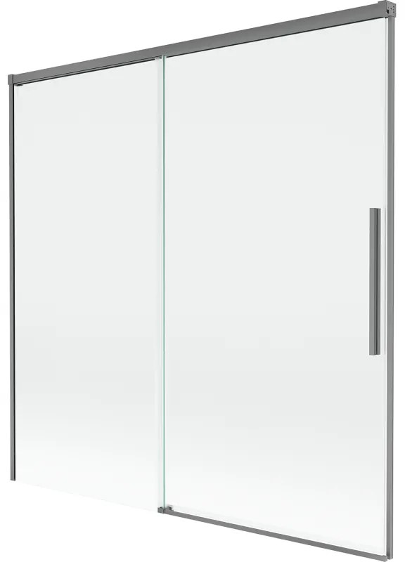 Mexen Rox parawan nawannowy 2-skrzydłowy rozsuwany 160 x 150 cm, transparent, gun metal - 8C9-160-001-95-00