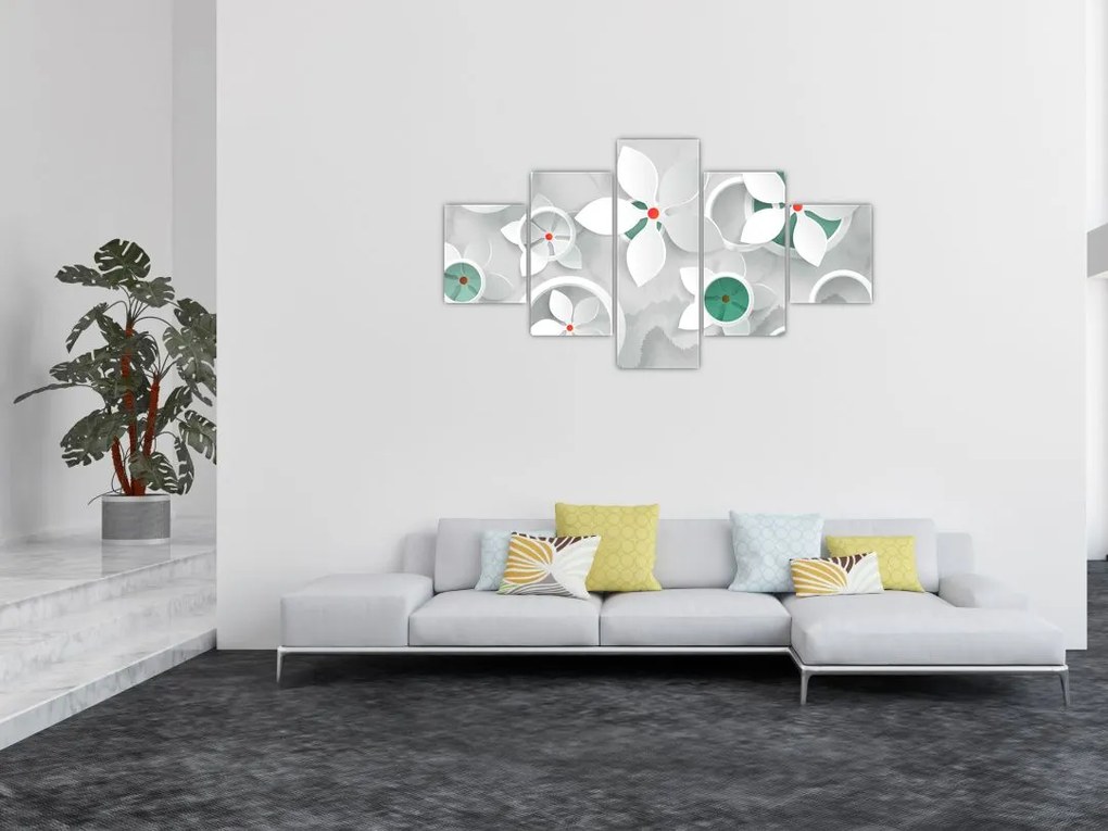 Obraz kwiatowej abstrakcji (125x70 cm)