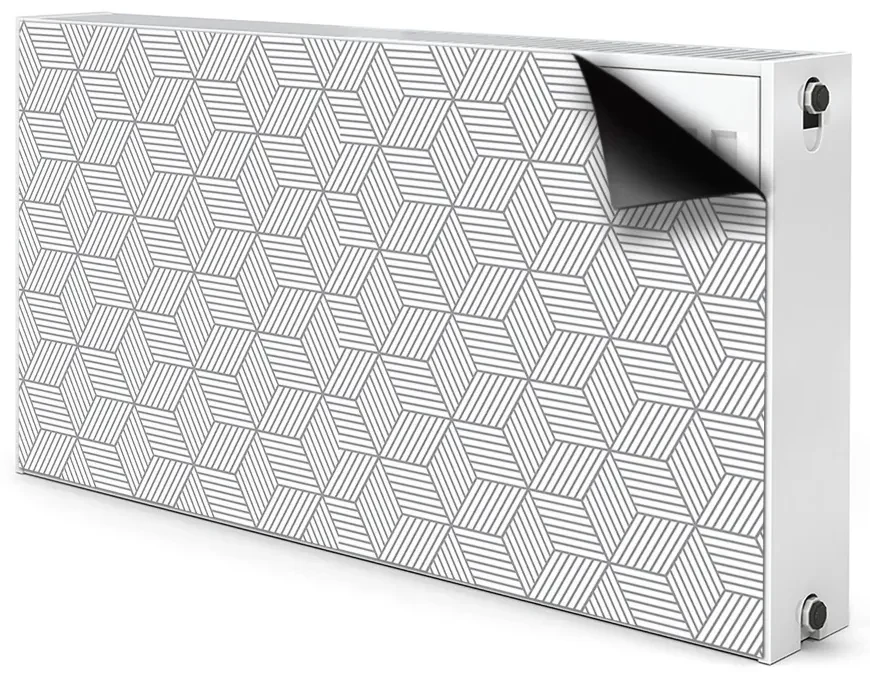 Mata dekoracyjna grzejnikowa Szare kostki 3D