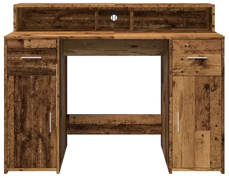 Biurko podświetlane 120 cm stare drewno K9-B10