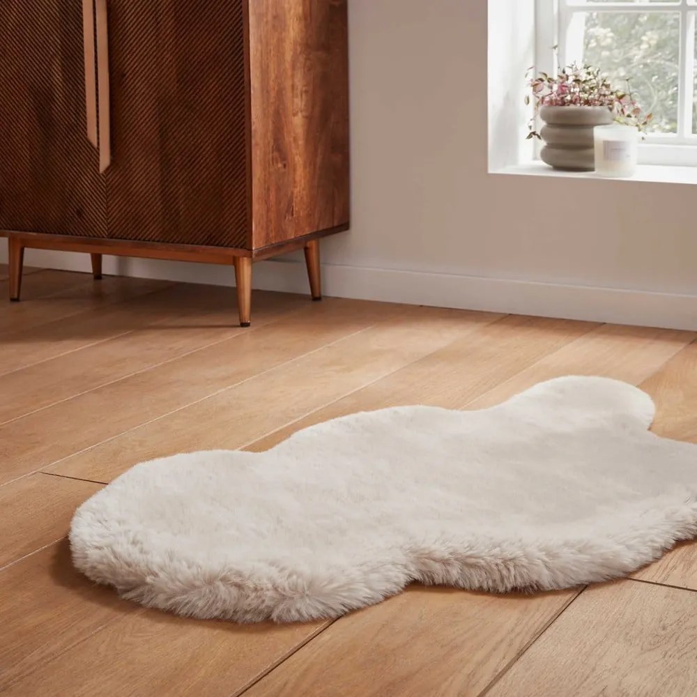 Kremowa syntetyczna skóra 60x90 cm Super Teddy – Think Rugs