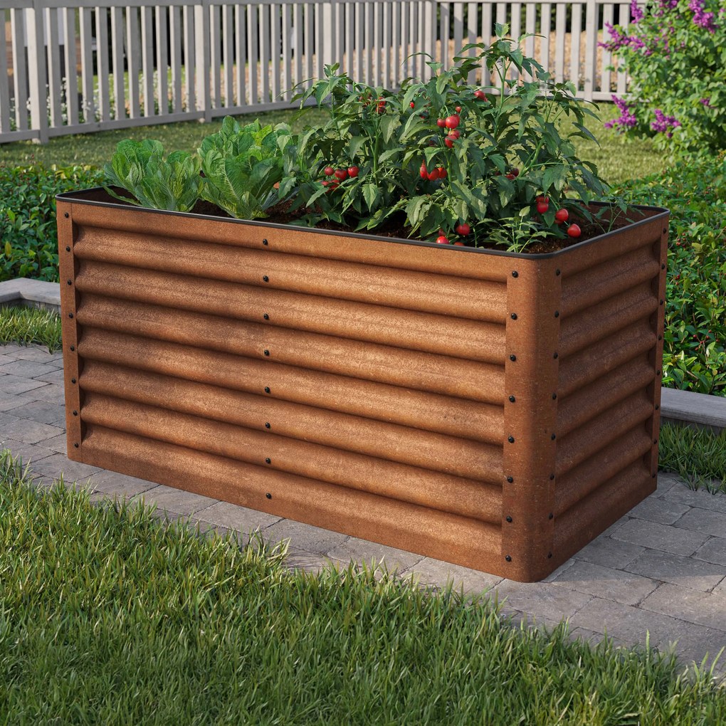 PRIMEYARD 120 x 60 x 60 cm Grządka podwyższona, stal corten, Optyka rdzy - (GFPV00963)