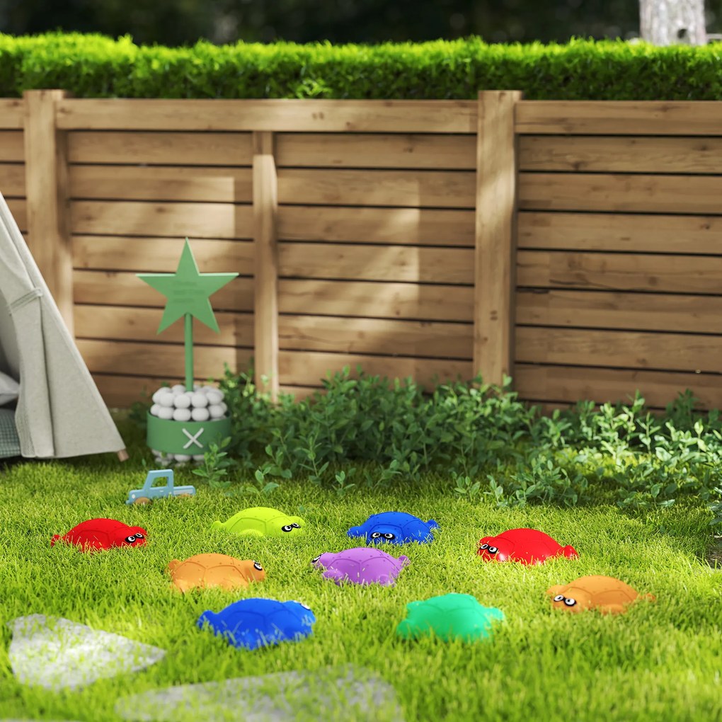 AIYAPLAY Zestaw 9 Kamieni do Balansowania w Kształcie Żółwia, 3-8 Lat, Plastik, Kolorowe