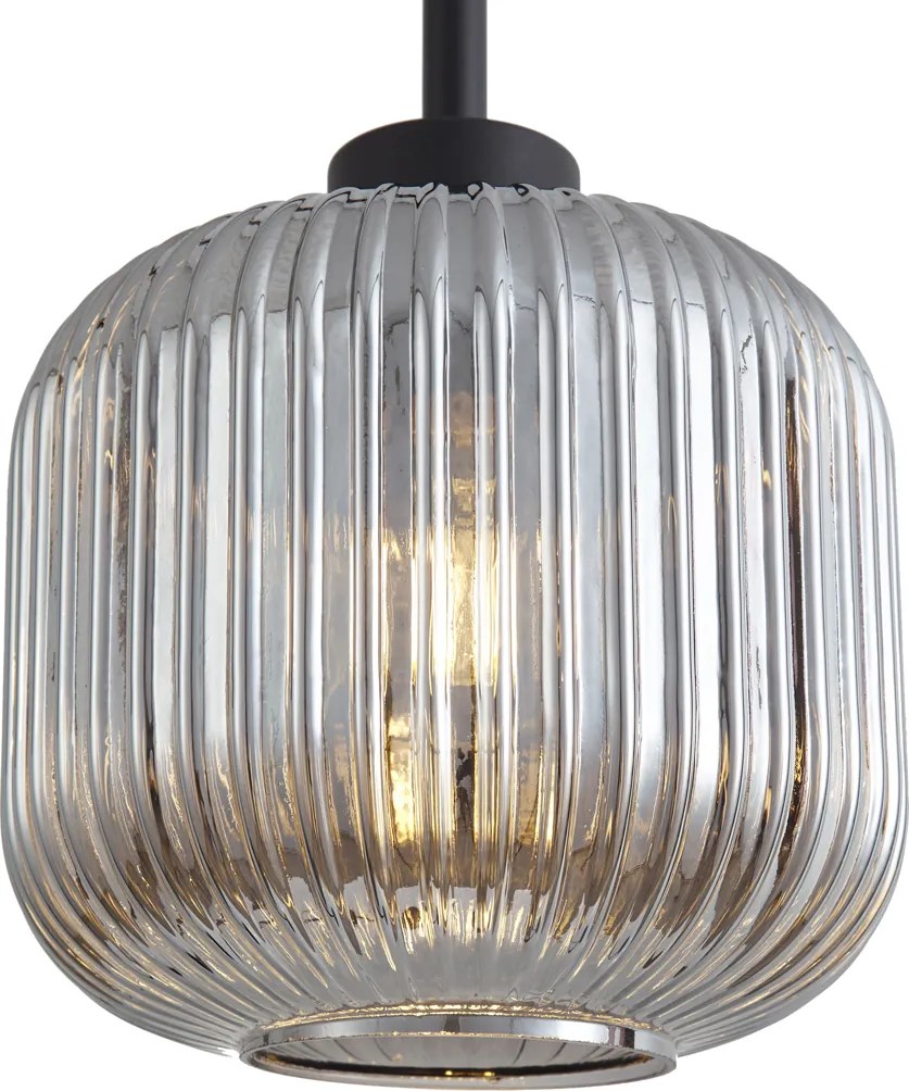 Inteligentna lampa podłogowa czarna z przydymionym szkłem z WiFi A60 - Ana