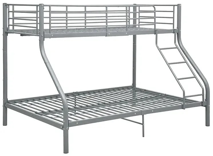 Szare Metalowe Wspólne Łóżko Piętrowe Dla Rodzeństwa 140X200 Cm/90X200 Cm L2-R68