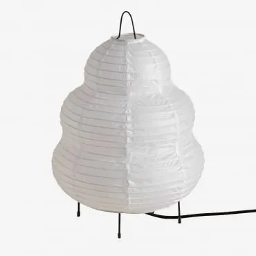 Lampa Stołowa Z Papieru Ryżowego I Żelaza Gogian Biała - Sklum