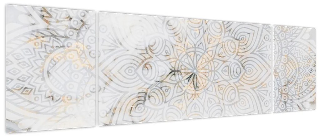 Obraz białej mandali (170x50 cm)
