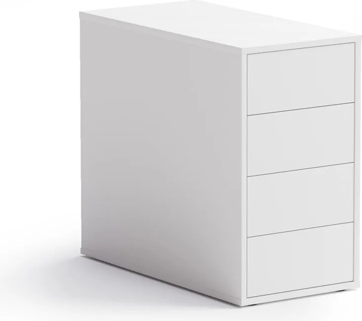 Kontener biurowy BLOCK, 400 x 800 x 710 mm, 4 szuflady, biały