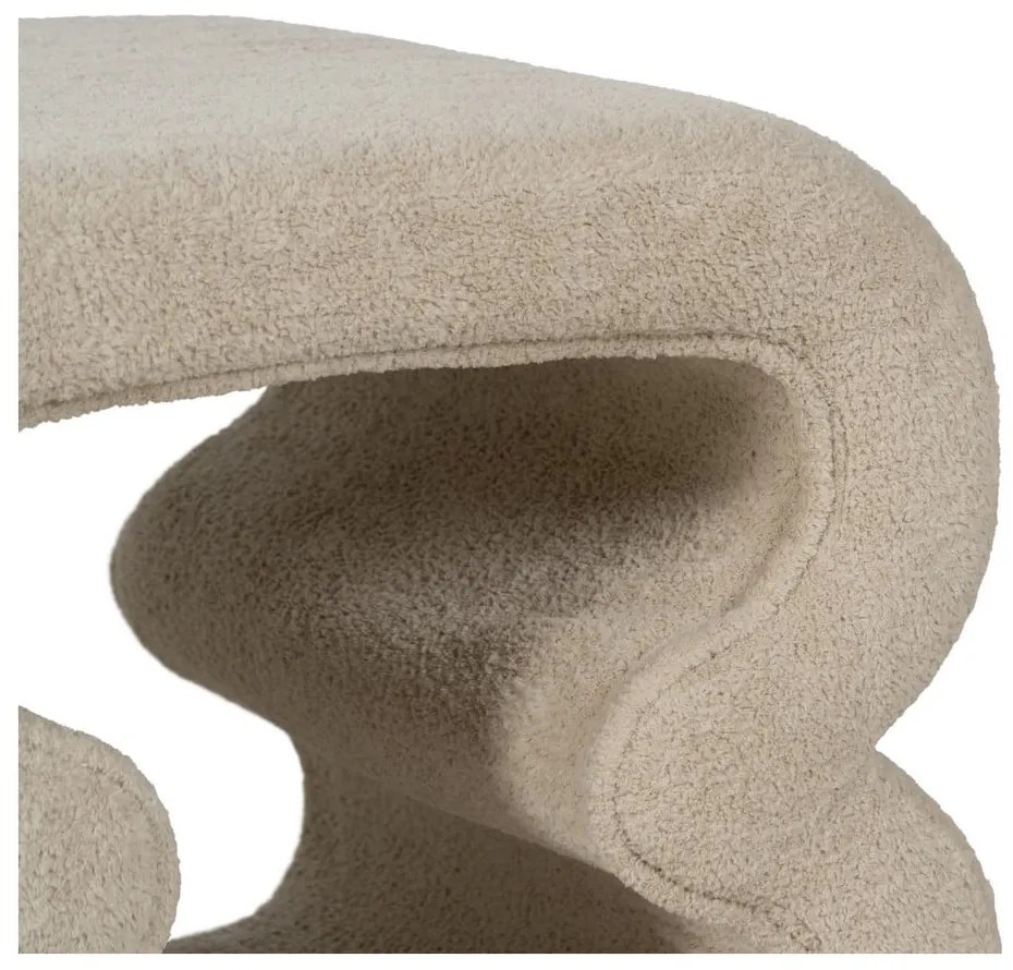 Beżowy puf z materiału bouclé – Ixia