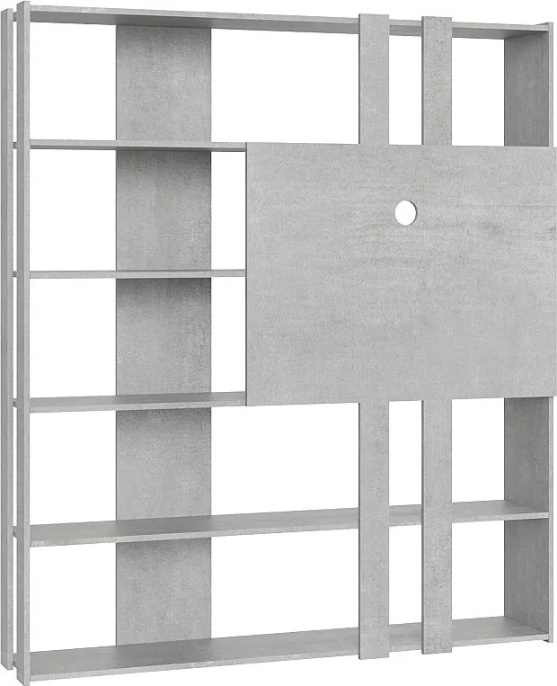 Regał otwarty Kato L z panelem TV Cementu