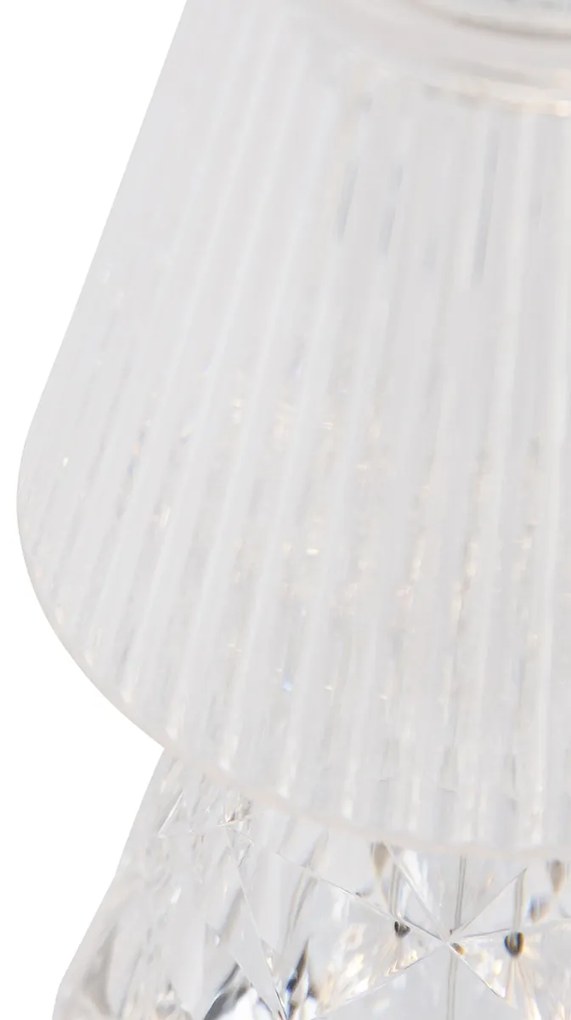 Zewnetrzna Lampa stołowa z przezroczystego szkła z możliwością ładowania LED IP44 - Lola 20 Lux klasyczny/Antyczny Oswietlenie zewnetrzne
