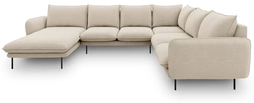 Beżowa sofa w kształcie litery U Cosmopolitan Design Vienna, prawostronna