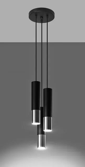 Czarno-chromowana lampa wisząca zwisy - EXX247-Oller