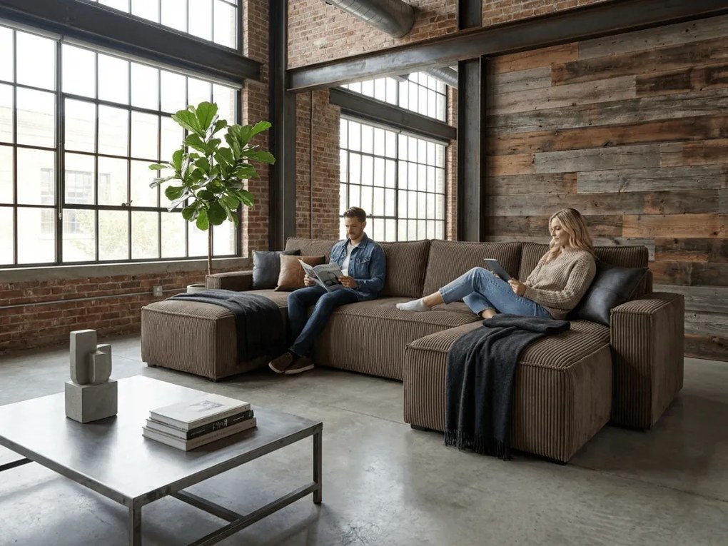 Narożnik w kształcie U SMART COSARO 295x140 cm, ciemnobrązowy