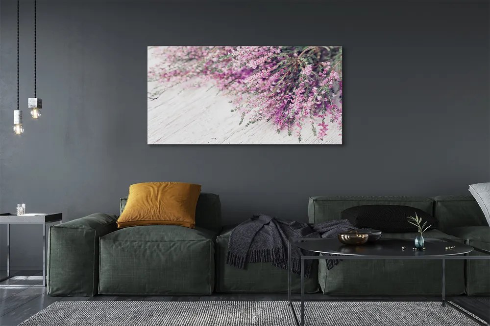 Duży obraz na płótnie Kwiaty na Deskach